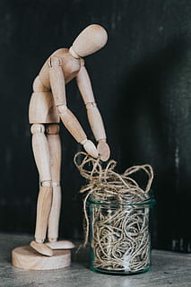 mannequin, various, poses, Wooden, hand, wood, model, yarn, pencils, puppet, posing, dummy, doll, figure, thread, gesture, wood - Material, no people, indoors, close-up, day, still life, rope, focus on foreground, art and craft, table, container, equipment, tied up, creativity, brown, shoe, large group of objects, human representation, plant, 5K