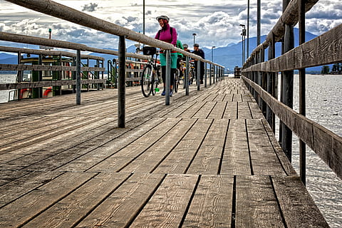 jetty, web, wood, planks, pier, boardwalk, investors, boot, human, dock, entry, exit, lake, chiemsee, exercising, outdoors, bridge - Man Made Structure, sport, jogging, people, healthy Lifestyle, bridge, full length, wood - material, architecture, built structure, footpath, one person, day, nature, connection, lifestyles, railing, footbridge, adult, leisure activity, women, the way forward, 4K, CC0, public domain, royalty free