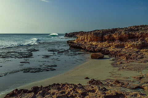 golfuleţ, plajă, coastă, decor, litoral, orizont, val, iarnă, ayia napa, cipru, mare, apă, stâncă, cer, obiect de rocă, solid, teren, scenice - natura, frumusețe în natură, formatie rock, liniște, orizontul peste apă, natură, o scenă liniștită, cer senin, mişcare, nici o persoana, în aer liber, litoral stâncos, 5K, CC0, domeniu public, fără drepturi de autor