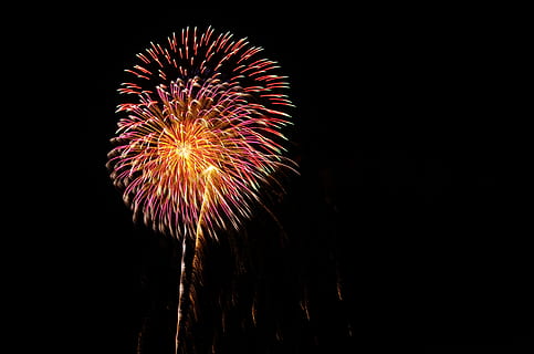 razzo, fuochi d'artificio, Moerenuma, celebrazione, notte, che esplode, Fuochi artificiali, fuoco - fenomeno naturale, fuochi d'artificio - Oggetto creato dall'uomo, evento, festa - evento sociale, vacanza, festival tradizionale, rosso, luminosa, colore nero, multicolore, luglio, anniversario, raggiante, colori, divertimento, nessuno, illuminato, fuoco d'artificio, movimento, cultura artistica e intrattenimento, copia spazio, Inquadratura dal basso, lunga esposizione, cielo, movimento sfocato, natura, all'aperto, buio, scintille, 4K, CC0, dominio pubblico, privo di copyright