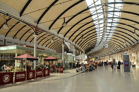 station, tog, dome, lysbue, lys, moderne, bue, lys, arkitektur, bygning, butik, kaffe, mennesker, vente, newcastle upon tyne, england, rejse, indendørs, stor gruppe mennesker, menneskemængde, loft, gruppe af mennesker, transportmidler, rigtige mennesker, bygget struktur, herrer, offentlig transport, transportform, jernbanestation, belyst, tag, Kvinder, 4K, CC0, offentligt domæne, royaltyfrie