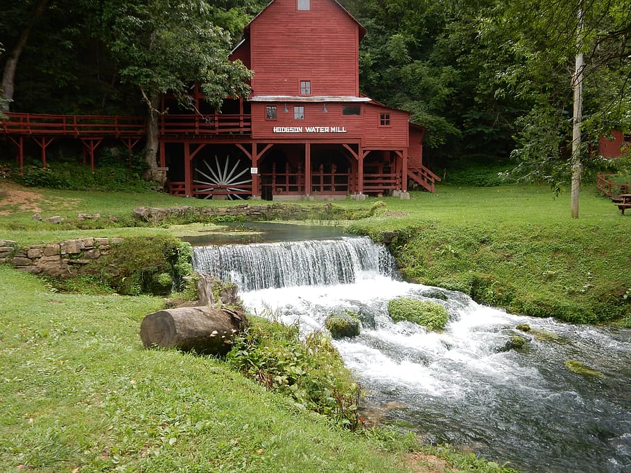 molino, edificio, cascada, paisaje, molino, edificio, agua, escénico, naturaleza, río, árbol, al aire libre, color verde, bosque, corriente, nadie, hierba, estructura construida, planta, movimiento, arquitectura, belleza en la naturaleza, agua que fluye, paisajes - naturaleza, crecimiento, larga exposición, día, fluido, rock, 4K