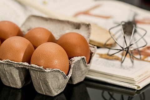 tray, brown, eggs, beside, gray, whisk, egg, ingredient, baking, cooking, food, raw, kitchen, preparation, fresh, healthy, eggshell, protein, cake, bread, cookbook, recipe, uncooked, shell, nutritious, healthy eating, no people, indoors, close-up, freshness, day, food and drink, wellbeing, fragility, still life, vulnerability, selective focus, nature, group of objects, large group of objects, focus on foreground, table, 5K, CC0, public domain, royalty free