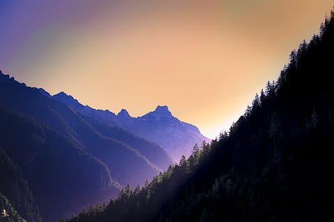 góry, Natura, krajobraz, Austria, wymarzony dzień, alpejski, górska natura, nastrój, mistyczny, floitenturm, zillertal, szelest, Góra, drzewo, scenics - natura, roślina, niebo, piękno natury, pasmo górskie, środowisko, spokojna scena, las, spokój, wylądować, zachód słońca, scena pozamiejska, żadnych ludzi, idylliczny, sosna, drzewo iglaste, lesisty teren, na dworze, lasy sosnowe, szczyt górski, 5K, CC0, domena publiczna, darmowe zdjęcia