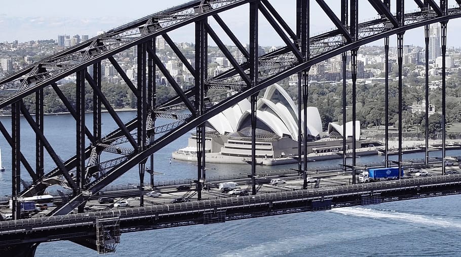 sydney, operní, most, architektura, stavba, přeprava, spojení, most - mužská konstrukce, voda, nikdo, řeka, destinace, den, Příroda, město, cestovat, oblouk, obloukový most, exteriér budovy, kov, venku, ocel, slitina, záliv, 1080P