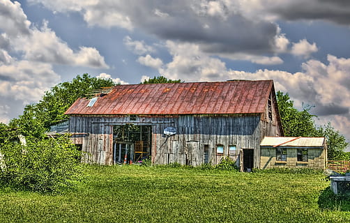 fienile, rustico, fienili, Ohio, arte digitale, rurale, panoramico, nazione, campagna, scenario, capannone, capannoni, azienda agricola, aziende agricole, agricoltura, agricolo, agriturismo, champagne, contea, americana, foto, fotografia, struttura, strutture, Sturgell, William Sturgell, Bill Sturgell, storico, Home decor, edifici, nuvole, cielo, albero, alberi, nuvoloso, cieli, erbacce, contea di champagne, urbana, struttura costruita, architettura, esterno dell'edificio, nuvola - cielo, pianta, natura, erba, terra, giorno, campo, edificio agricolo, colore verde, costruzione, paesaggio, nessuno, vecchio, scena rurale, all'aperto, deterioramento, 4K, CC0, dominio pubblico, privo di copyright