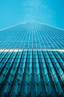 verme, vista dell'occhio, edifici di vetro, vista worm, bianca, blu, grattacielo, costruzione, architettura, Torre, finestra, struttura costruita, esterno dell'edificio, città, Inquadratura dal basso, moderno, edificio per uffici esterno, cielo, nessuno, alto - alto, ufficio, giorno, riflessione, modello, natura, cielo sereno, vetro - materiale, all'aperto, distretto finanziario, 5K, CC0, dominio pubblico, privo di copyright