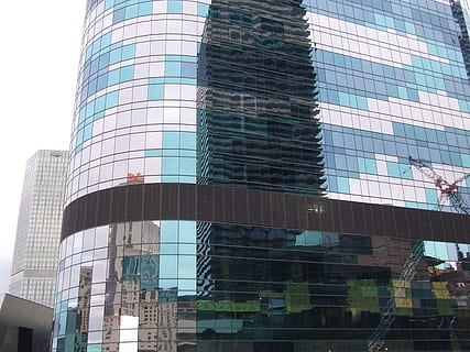 Skyscraper, Building, Reflection, windows, architecture, city, urban, modern, business, downtown, structure, exterior, tower, corporate, perspective, district, development, tall, estate, luxury, apartment, residential, property, condominium, highrise, town, office Building, urban Scene, window, building Exterior, glass - Material, built Structure, finance, downtown District, architecture And Buildings, city Life, outdoors, facade, office, office building exterior, low angle view, day, no people, tall - high, sky, financial district, 720P, CC0, public domain, royalty free
