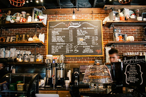 man, inside, coffee shop, bar, bartender, beer, commerce, container, counter, drink, indoors, liquor, market, merchandise, nightlife, people, pub, restaurant, shelf, shop, shopping, stock, cafe, food and drink, mid adult men, bar counter, bar - drink establishment, small business, mid adult, barista, business, choice, occupation, variation, adult, food and drink industry, store, young adult, standing, serving food and drinks, order, menu, 5K, CC0, public domain, royalty free