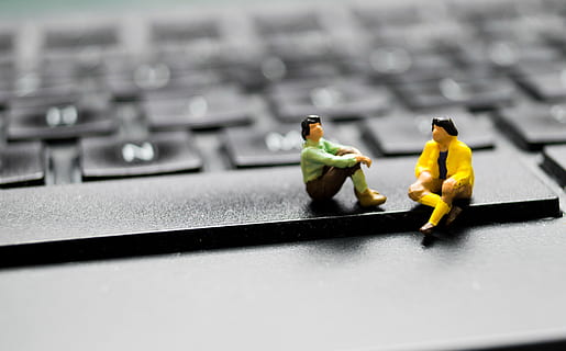 two, plastic figures, black, laptop keyboard, miniature, keyboard, mini, macro, close, model, little man, miniature world, only men, protective workwear, helmet, industry, adults only, people, hardhat, adult, men, manual worker, figurine, toy, representation, human representation, male likeness, indoors, no people, close-up, technology, studio shot, selective focus, communication, computer equipment, art and craft, computer, creativity, full length, day, safety, aggression, 4K