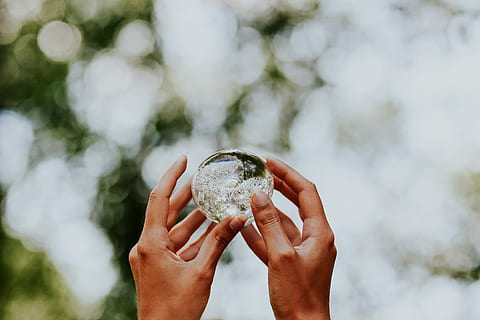 little, crystal ball, Woman, little crystal, female, hands, glass building, femine, human Hand, holding, nature, outdoors, people, one Person, women, human body part, one woman only, only women, adults only, hand, focus on foreground, day, tree, sphere, men, environment, body part, unrecognizable person, real people, leisure activity, close-up, finger, human limb, 4K
