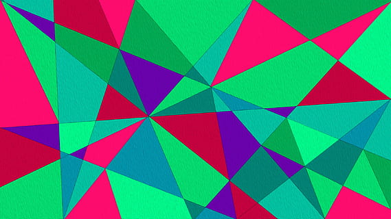 multicolor, geomètric, formes, digital, fons de pantalla, fons, teló de fons, resum, triangle, colors, verd, blau, magenta, porpra, colorit, viva, forma geomètrica, forma de triangle, color verd, cap gent, marc complet, patró, forma, disseny, color vibrant, creativitat, a l'interior, primer pla, gran grup d'objectes, art i artesania, paper, directament a sobre, vermell, 2K, CC0, domini públic, lliure de regalies