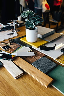 working, material samples, paper cutouts, Designers, material, samples, paper, fabric, design, concept, project, arrangement, composition, sample, cutout, idea, business, computer, table, laptop, desk, office, technology, creativity, indoors, place of Work, wood - material, workbench, no people, plant, still life, high angle view, focus on foreground, close-up, potted plant, publication, food and drink, book, green color, cutting board, nature, pen, 5K