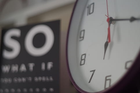 clock at 6:17, Analogue, blur, card, clock, clock face, close-up, countdown, hours, minute, minutes, number, numbers, optical, round clock, seconds, technology, time, accuracy, no people, clock hand, indoors, selective focus, hour hand, instrument of time, communication, control panel, minute hand, text, deadline, control, full frame, 4K, CC0, public domain, royalty free