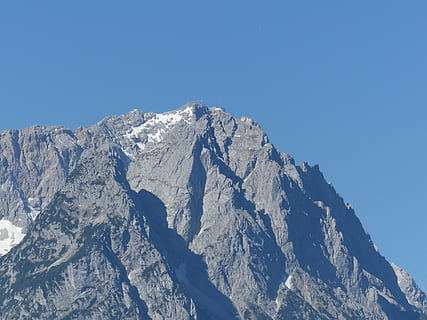 kalnai, sniegas, kraštovaizdį, Alpių, imperijos oras, zugspitze, šalta temperatūra, kalnas, žiemą, dangus, švarus dangus, grožis gamtoje, vaizdai - gamta, mėlyna, kalnų, snowcapped kalnas, pobūdį, ramybė, ramioje scenoje, dieną, balta spalva, kalnų viršūnė, ekstremalus reljefas, nėra žmonių, lauke, formavimas, 4K, CC0, Viešasis domenas, nemokamai