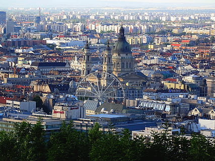 budapest, centro, visualizzazioni, esterno dell'edificio, architettura, struttura costruita, città, paesaggio urbano, costruzione, vista dall'alto, affollato, quartiere residenziale, natura, folla, destinazioni di viaggio, giorno, albero, all'aperto, pianta, viaggio, turismo, edificio per uffici esterno, grattacielo, 8K, CC0, dominio pubblico, privo di copyright
