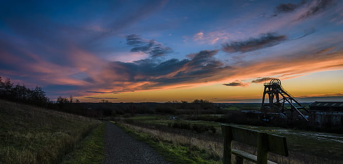 panorama, nascer do sol, nuvem, céu, por do sol, nuvem - céu, beleza na natureza, scenics - natureza, natureza, ninguém, meio Ambiente, céu dramático, campo, transporte, cena tranquila, agricultura, cena rural, crepúsculo, tranquilidade, terra, cor laranja, estrada, ao ar livre, 2K, CC0, domínio público, royalty free
