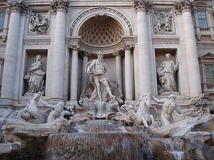 rome, source, italy, architecture, art and craft, representation, sculpture, history, human representation, the past, built structure, statue, architectural column, creativity, craft, travel destinations, male likeness, day, no people, building exterior, tourism, building, travel, ornate, outdoors, carving, 2K, CC0, public domain, royalty free