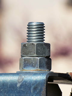 thread, screw, nuts, compatible, compatibility, steel, equipment, metal, bolt, focus on foreground, no people, nut - fastener, close-up, stack, day, still life, rusty, nature, silver colored, strength, outdoors, balance, sunlight, selective focus, design, 2K, CC0, public domain, royalty free
