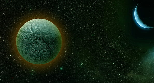 astronomi, måne, planet, galakse, stjerners - plass, rom, natt, himmel, natur, vitenskap, ingen folk, utforsking av verdensrommet, konstellasjon, skjønnhet i naturen, astrologi, planet - plass, utendørs, evighet, grønn farge, planeten jorden, bane rundt, plass og astronomi, formørkelse, 2K, CC0, offentlig domene, opphavsrett gratis