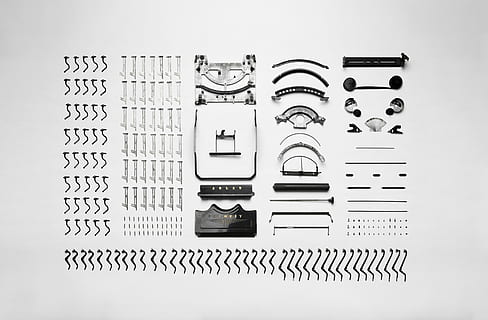 aligned, black, gray, metal, equipment, part, high-angle, photo, metal tool, set, typewriter, deconstruct, technology, dismantled, assemble, disassemble, tool, piece, mechanical, vintage, broken, type, old, typography, connection, communication, no people, shape, design, white background, studio shot, indoors, internet, pattern, built structure, close-up, wireless technology, in a row, architecture, single object, convenience, power supply, electrical equipment, binary code, 5K, CC0, public domain, royalty free