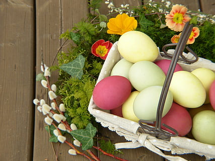 Dutzend, Ei, Korb, Grün, Girlande, Ostereier, farbig, Deko, Ostern, Geschenk, geben, Frohe Ostern, Ostergruß, Einladung, bunte Eier, Frühling, bio, Farben der Natur, Osternest, Lebensmittel, Eier, Holz - Material, Natur, Jahreszeit, Frische, blühende Pflanze, Blume, Pflanze, Essen und Trinken, Tabelle, Container, keine Leute, High Angle View, drinnen, Zerbrechlichkeit, Stillleben, Verletzlichkeit, gesundes Essen, Wahl, Strauß, Blumenschmuck, 4K, CC0, gemeinfrei, lizenzfrei