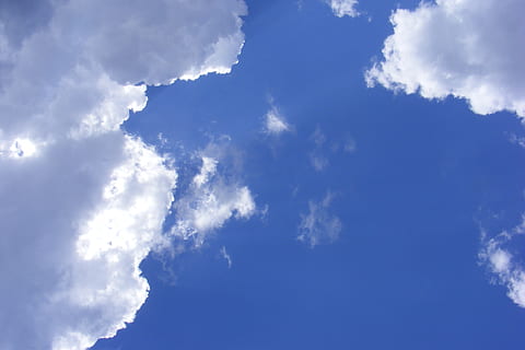 sky, blue, clouds, nice, summer, cloudy sky, cloudy skies, cloud - sky, low angle view, beauty in nature, tranquility, scenics - nature, nature, day, no people, tranquil scene, outdoors, idyllic, backgrounds, white color, sunlight, meteorology, environment, full frame, fluffy, 2K, CC0, public domain, royalty free
