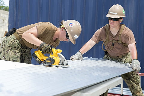 two, men, cutting, roofing, construction, workers, laborers, contractor, job, site, industrial, building, cut, saw, hard hats, women, females, two people, teamwork, young adult, togetherness, helmet, cooperation, adult, hat, headwear, industry, safety, hardhat, protection, working, construction industry, young men, security, coworker, skill, 4K