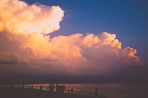 havbølger, hamring, strandlinjen, solnedgang, skyer, himmel, mennesker, Strand, sand, hav, sky - himmel, vann, skjønnhet i naturen, naturskjønnhet - natur, arkitektur, natur, rolig scene, bygget struktur, ingen folk, by, ro, utendørs, horisont, bygge eksteriør, oransje farge, 1080P, CC0, offentlig domene, opphavsrett gratis