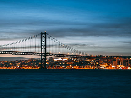 betoni, silta, yöaikaan, kultainen, porttisilta, san francisco, yö-, vesi, pilvi, pilvinen, kaupunki, valot, pitkä altistus, hehku, oranssi, sininen, kaupunki-, Nikon, auringonlasku, taivas, Lissabon, lisboa, Portugali, valo, joki, rakennettu rakenne, arkkitehtuuri, silta - ihmisen rakenne, kuljetus, yhteys, matkakohteet, riippusilta, valaistu, rakennuksen ulkoa, pilvi - taivas, luonto, matkustaa, ei ihmisiä, matkailu, kaupunkikuvan, ulkona, lahti, toimistorakennuksen ulkoa, pilvenpiirtäjä, 2K, CC0, public domain, rojaltivapaa