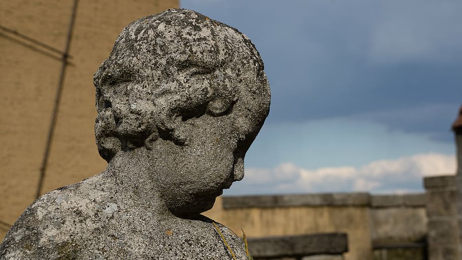 estàtua, nen, cara, pedra, Perfil, figura, retrat, jove, escultura, art, resistent, nadó, putto, arts plàstiques, art i artesania, representació humana, representació, el passat, història, artesania, semblança masculina, arquitectura, creativitat, centrar-se en primer pla, religió, vell, espiritualitat, cap gent, dia, primer pla, antic, cel, 5K