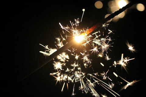 closeup, photography, sparkle, time lapse photography, firecracker, firework, light, spark, night, dark, yellow, red, close up, bonfire, bright, orange, lighter, fire, sparkler, arts culture and entertainment, celebration, illuminated, event, motion, exploding, no people, firework display, blurred motion, black background, close-up, burning, glowing, firework - man made object, nature, sparks, food, new year's eve, 5K, CC0, public domain, royalty free