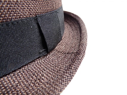 sombrero, parte superior, borde, textura, tela, de buen tono, clase, fedora, marrón, negro, blanco, fondo, Moda, ropa, accesorio personal, textil, elegancia, de cerca, foto de estudio, separar, cuero, texturizado, adentro, nadie, Fondo blanco, de color negro, bolso, copia espacio, modelo, proteccion, naturaleza muerta, seguridad, ropa de caballero, pantalones, ropa de abrigo, lujo, 1080P, CC0, dominio público, libre de derechos