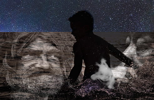 Silhouette, Person, sternenklarer Himmel, Geist, alt, Männer, Mann, Junge, Meer, Ozean, abspielen, Star, gruselig, böse, Grusel, verfolgt, unheimlich, Nacht-, Geheimnis, gruslig, Angst, schwarz, gotisch, Albtraum, Dämon, Himmel, grimmig, Schatten, Mond, Traum, Ruinen, uralt, verlassen, Säugetier, Natur, echte Menschen, zwei Menschen, Platz, Menschen, Stern - Raum, ein Tier, Astronomie, Haustiere, Wasser, inländisch, Lebensstile, digitaler Verbund, draußen, 1080P