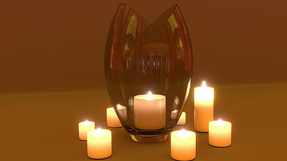 lys, gengive, romantisk, design, blød, 3d, blender, grafik, glas, ild, brænding, flamme, brand - naturligt fænomen, varme - temperatur, indendørs, natur, ingen mennesker, belyst, tæt på, mørk, glødende, rolig scene, gruppe af objekter, ro, aromaterapi, terapi, studio skud, farvet baggrund, te lys, 1080P, CC0, offentligt domæne, royaltyfrie