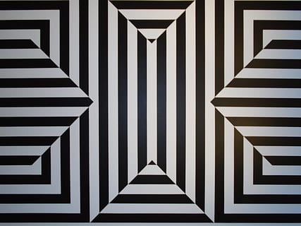 Illusion, Optical, crazy, striped, backgrounds, no people, symmetry, architecture, outdoors, pattern, indoors, built structure, repetition, wall - building feature, day, design, abstract, modern, shape, geometric shape, white color, close-up, nature, full frame, ceiling, directly below, 5K, CC0, public domain, royalty free