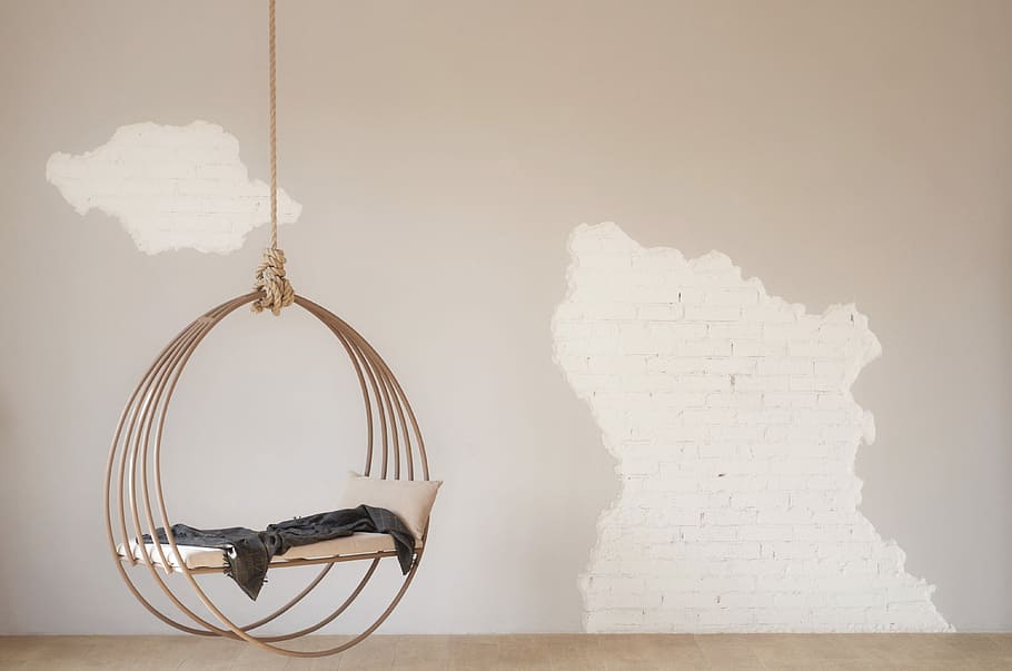branco, suspensão, Banco, inoxidável, base de aço, cama suspensa marrom, sofá, arquitetura, mínimo, desenhar, parede, dentro de casa, ninguém, tiro do estúdio, recurso de construção de parede, cor branca, fechar-se, metal, madeira - material, fundo branco, criatividade, fundo colorido, mapa mundial, estilo retro, ainda vida, mesa, dia, único objeto, 4K