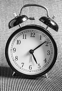 clock, black, ring, time, hour, alarm, white, design, style, bell, morning, reminder, analog, alert, wakeup, round, old, alarm clock, number, indoors, close-up, no people, accuracy, minute hand, still life, circle, clock hand, geometric shape, clock face, instrument of time, focus on foreground, shape, deadline, pattern, table, personal accessory, 2K, CC0, public domain, royalty free