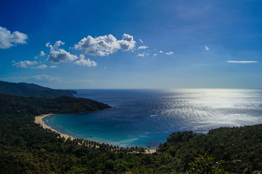 cos, aigua, verd, bosc, foto de paisatge, fulles, arbres, platja, oceà, cel, núvol, rock, Costa, Riba, línia de costa, cel blau, Vista de l'oceà, blau, aigua blava, ocean republic de Filipines Filipines, mar, bellesa a la natura, escenics - natura, terra, núvol - cel, horitzó, horitzó sobre l’aigua, tranquil·litat, naturalesa, escena tranquil·la, medi ambient, planta, paisatge, cap gent, a l'aire lliure, badia, 4K
