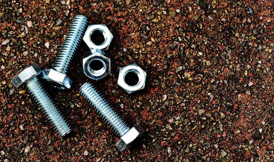 tres, gris, perns, foto de fruits secs, cargol, fruits secs, pern hexadecimal, material de construcció, plata, vista d’angle alt, metall, dia, natura morta, cap gent, equipament, gran grup d'objectes, primer pla, eina de treball, directament a sobre, femella - sostenidor, a l'interior, abundància, agut, terra, naturalesa, elecció, nou, variació, 4K