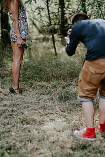 taking, photos, beautiful, young, woman, Photographer, work, camera, model, photography, outdoors, people, women, nature, adult, men, day, two People, caucasian Ethnicity, walking, casual clothing, standing, real people, land, lifestyles, plant, leisure activity, field, togetherness, tree, child, grass, low section, childhood, 4K, CC0, public domain, royalty free