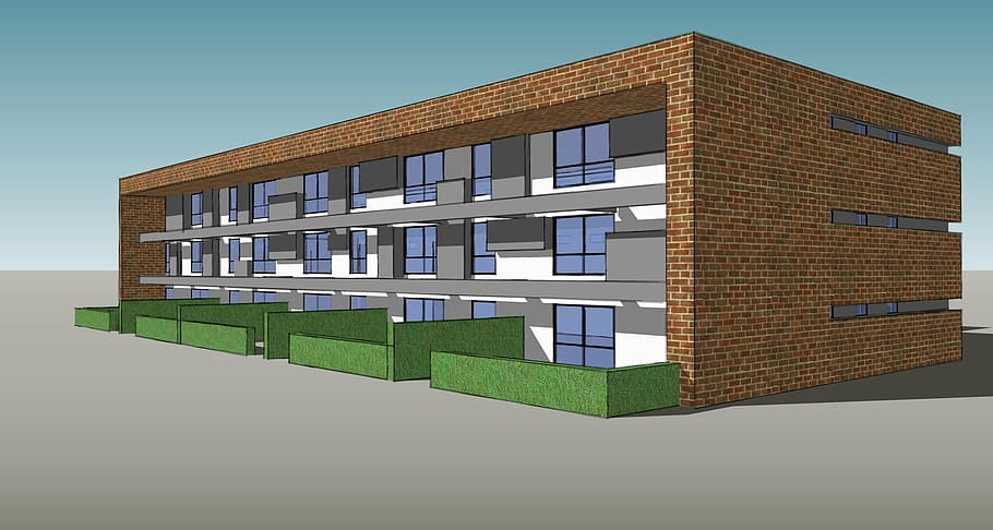 costruzione, rendere, dipingere, architettura, moderno, struttura costruita, esterno dell'edificio, finestra, illustrazione, design, industria di costruzioni, facciata, Casa, quartiere residenziale, città, proprietà di casa, attività commerciale, persone, cielo, blu, edificio per uffici esterno, all'aperto, natura, vetro - materiale, sviluppo abitativo, appartamento, caratteristica dell'edificio, 2K