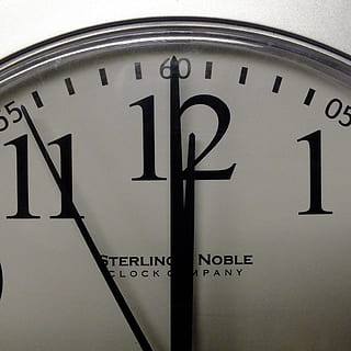 white, black, sterling, noble, analog clock, clock, countdown, midnight, simple, time, hands, deadline, clock hands, new year, number, no people, clock face, indoors, close-up, minute hand, instrument of time, clock hand, studio shot, accuracy, wall clock, hour hand, night, wall - building feature, black color, single object, checking the time, new year's eve, 2K, CC0, public domain, royalty free