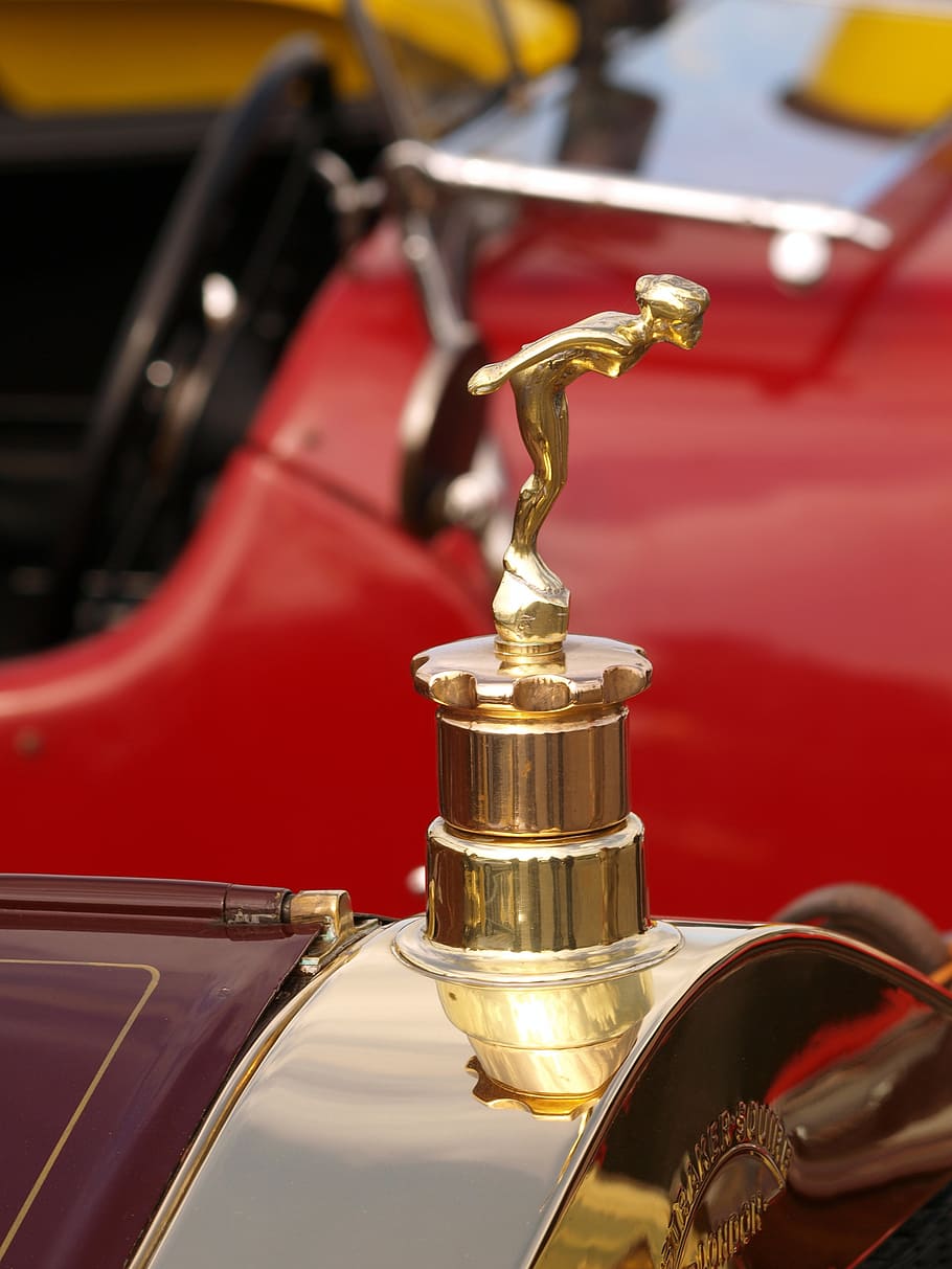 zeman, Straker, ornament, oldtimer, vozidel, automobil, auto, klasický, staromódní, doprava, vinobraní, design, řídit, cestovat, styl, Modelka, Červené, kov, retro stylu, zaměřit se na popředí, lesklý, způsob dopravy, pozemního vozidla, detail, přeprava, zlaté barvy, nikdo, uvnitř, Historické auto, motorové vozidlo, den, umělecká kultura a zábava, stacionární, stříbrné barvy, chrom, 2K