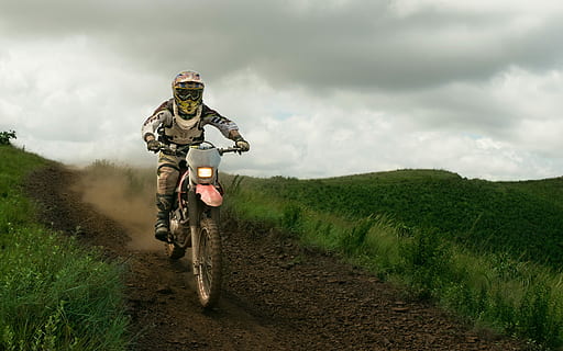 photo, motocross rider, mountain track, motocross, rider, mountain, track, sport, cycling, sports Race, outdoors, men, extreme Sports, competition, adventure, speed, motorcycle, action, nature, people, dirt Road, motion, recreational Pursuit, riding, helmet, one person, one man only, adults only, cloud - sky, transportation, sky, headwear, full length, leisure activity, ride, land, day, plant, mode of transportation, dirt, 4K, CC0, public domain, royalty free