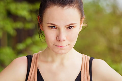 close-up photography, woman, wearing, brown, black, tank, top, portrait, closeup, face, close, girl, out, view, human, bokeh, eyes, female, headshot, beautiful woman, beauty, one person, young adult, looking at camera, front view, brown hair, women, adult, beautiful people, focus on foreground, hair, young women, relaxation, hairstyle, contemplation, teenager, 1080P, CC0, public domain, royalty free