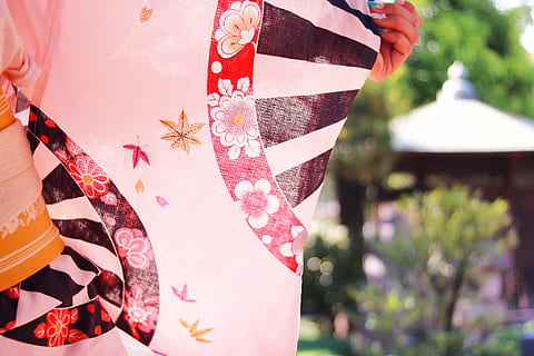 selectivo, fotografía de enfoque, persona, participación, rojo, negro, blanco, floral, textil, enfoque selectivo, fotografía, negro rojo, en blanco y negro, kimono, mujer, Japón, culturas, gente, cultura japonesa, al aire libre, etnia japonesa, paraguas, Asia, hembras, centrarse en primer plano, celebracion, color rosa, día, modelo, planta, una persona, patrón floral, de cerca, gente real, naturaleza, sección en medio, árbol, túnica, creatividad, 1080P, CC0, dominio público, libre de derechos