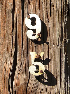 número, 95, clavado, indicativo, señal, material de madera, nadie, Arte y artesanía, día, directamente arriba, representación, naturaleza muerta, de cerca, mesa, madera, adentro, sombra, Entrada, animal, puerta, creatividad, luz del sol, el color blanco, representación animal, pared - característica de la construcción, 2K, CC0, dominio público, libre de derechos