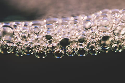 water bubbles, Water, bubbles, various, abstract, bath, cleaning, washing, liquid, bubble, drop, freshness, backgrounds, nature, wet, transparent, clean, blue, close-up, purity, macro, circle, no people, indoors, studio shot, wealth, vulnerability, fragility, selective focus, luxury, glass - material, food and drink, black background, glass, bright, surface level, 4K, CC0, public domain, royalty free