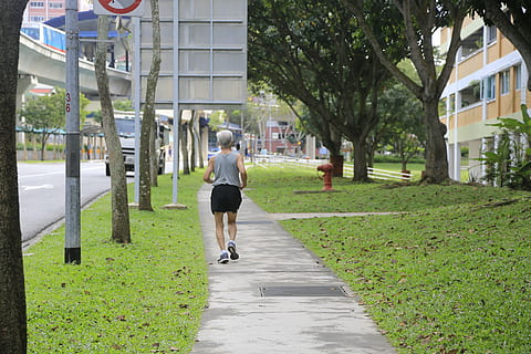 piéton, sentier, fonctionnement, légumes verts, la nature, ville, coureur, vieux, des sports, architecture, Vrais gens, toute la longueur, structure construite, extérieur du bâtiment, plante, modes de vie, vue arrière, faire de l'exercice, sport, arbre, en marchant, une personne, herbe, le jogging, journée, en plein air, effort, 5K, CC0, domaine public, libre de droits